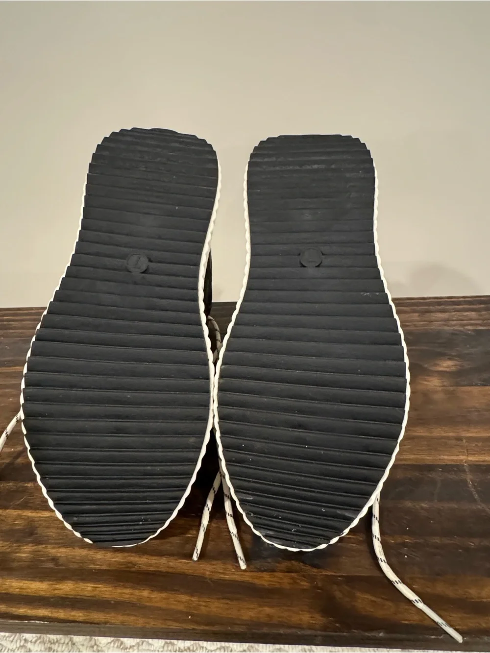 Universal Thread Black Lace-Up Platform Boots with White Soles